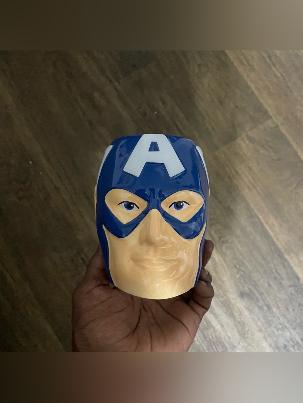 Captain America Ceramic Face Mug - Blue & Flesh Tone